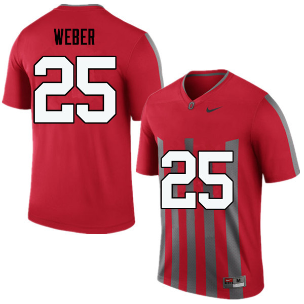 Men Ohio State Buckeyes #25 Mike Weber College Football Jerseys Game-Throwback
